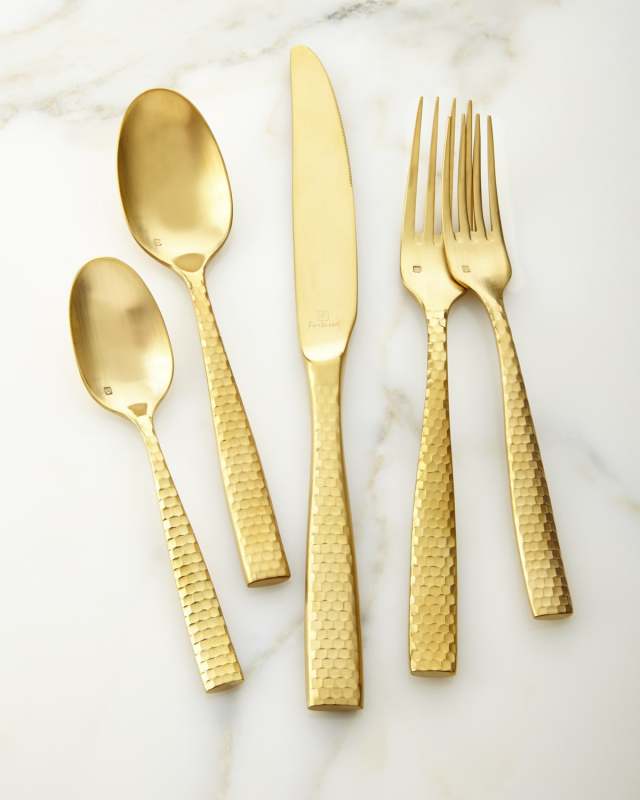 20-Piece Lucca Brushed Golden Flatware Service